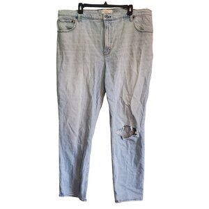 Abercombie and Fitch The 90s Straight Ultra High Rise Light Wash Blue Jeans